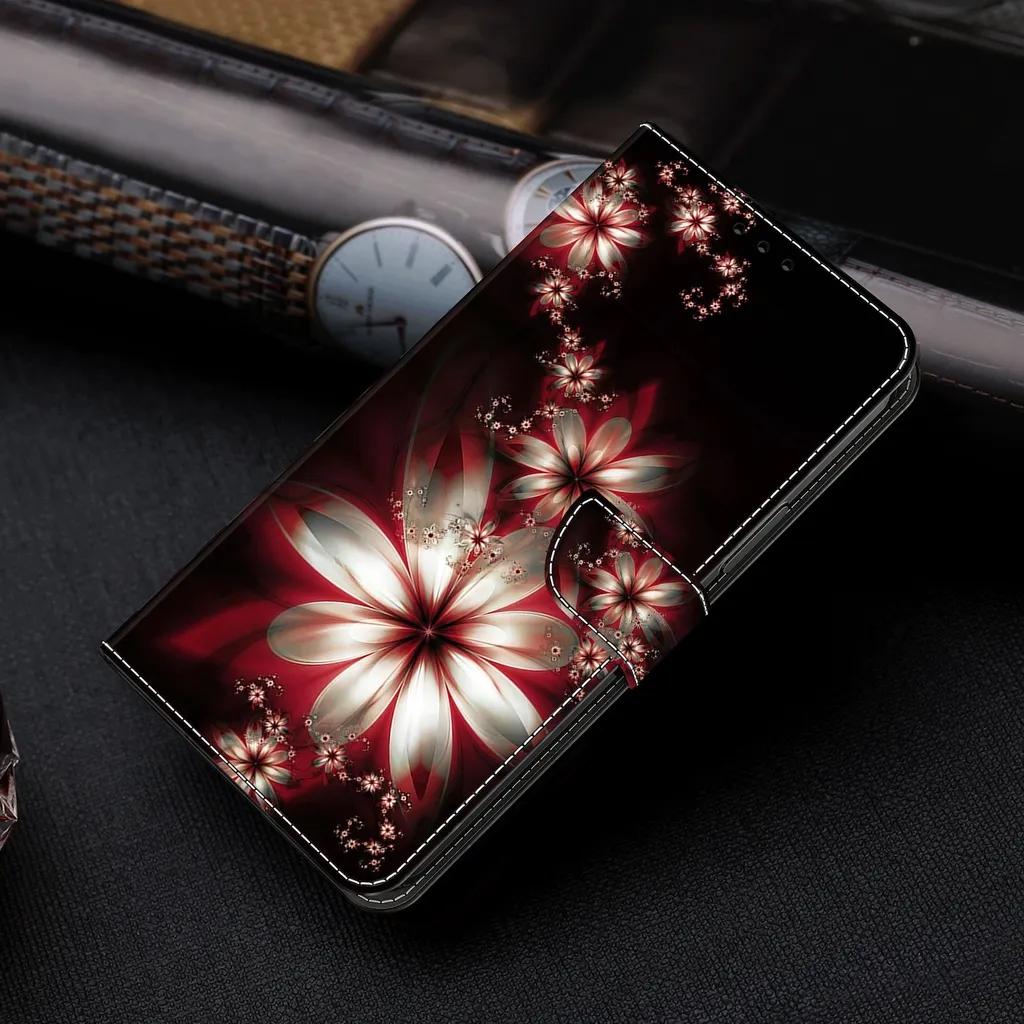Custodia Elegante in Pelle per Xiaomi Redmi Note 13 Pro+ Motivo Goffrato - 5