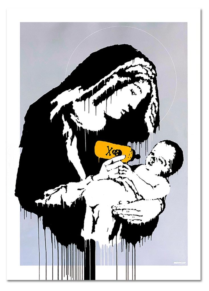 Giallobus - Jungfrau Maria - Banksy - 100L x 140B cm - Bild - Acrylglas