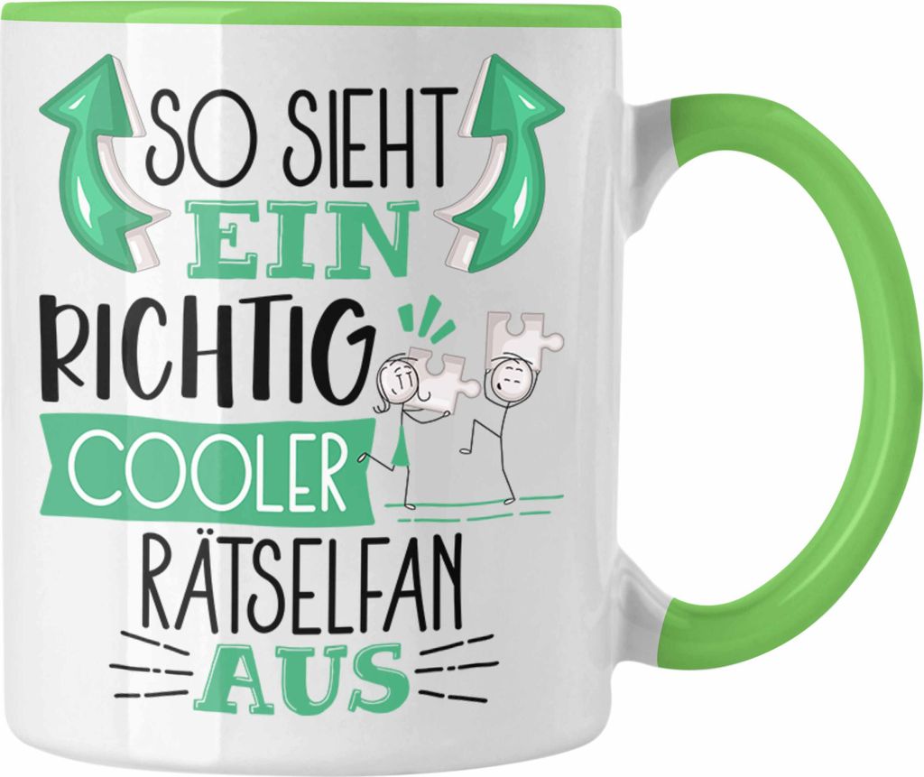 Trendation - Rätselfan Tasse So Sieht Ein Richtig Cooler Rätselfan Aus Geschenk Lustiger Spruch Geschenkidee (Grün)