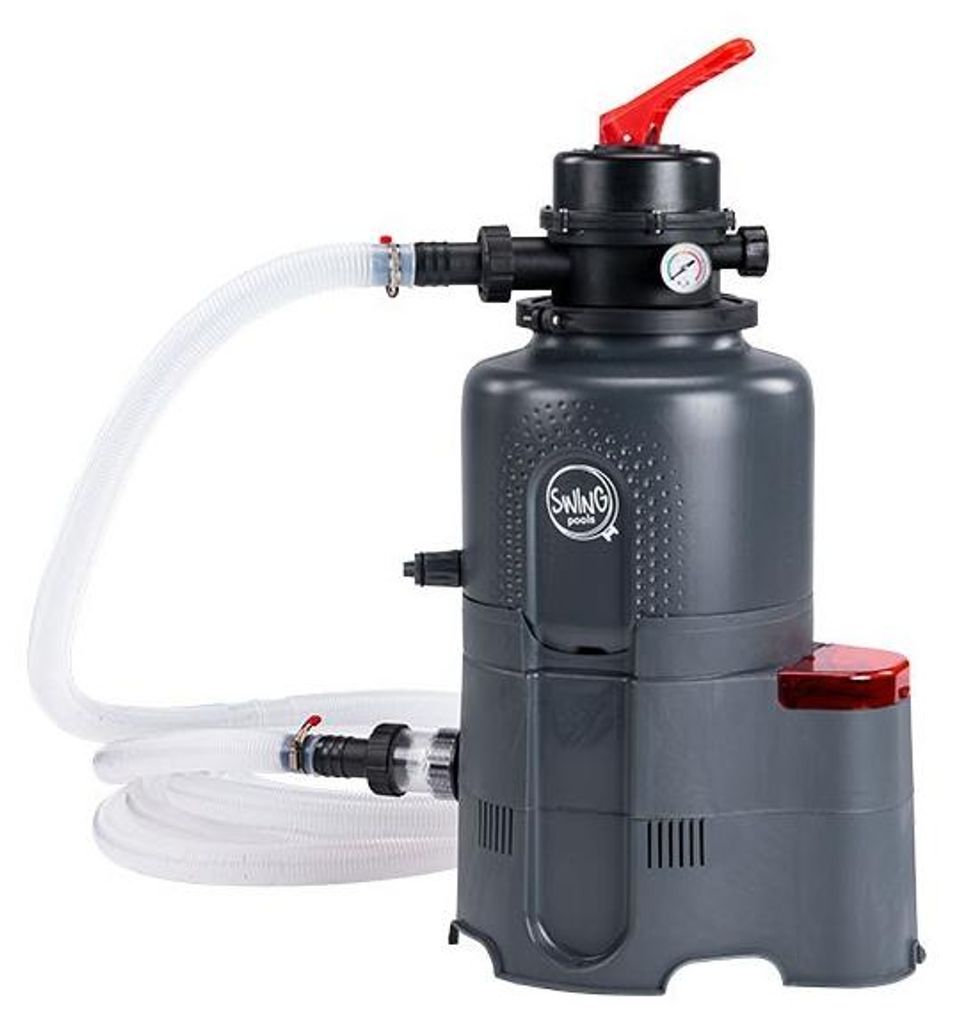 Swing Plus 14 Sandfilteranlage – Poolfilter für Pools bis 15 m³ mit 14 kg Filtersand und 6-Wege-Ventil