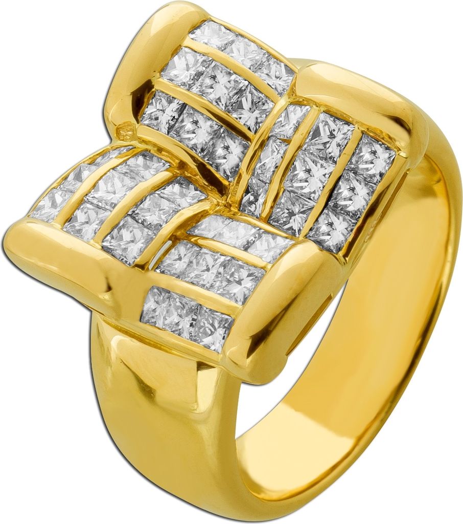 Brillant Diamant Ring Gold 750 18K Diamanten 4ct Kleeblatt 18