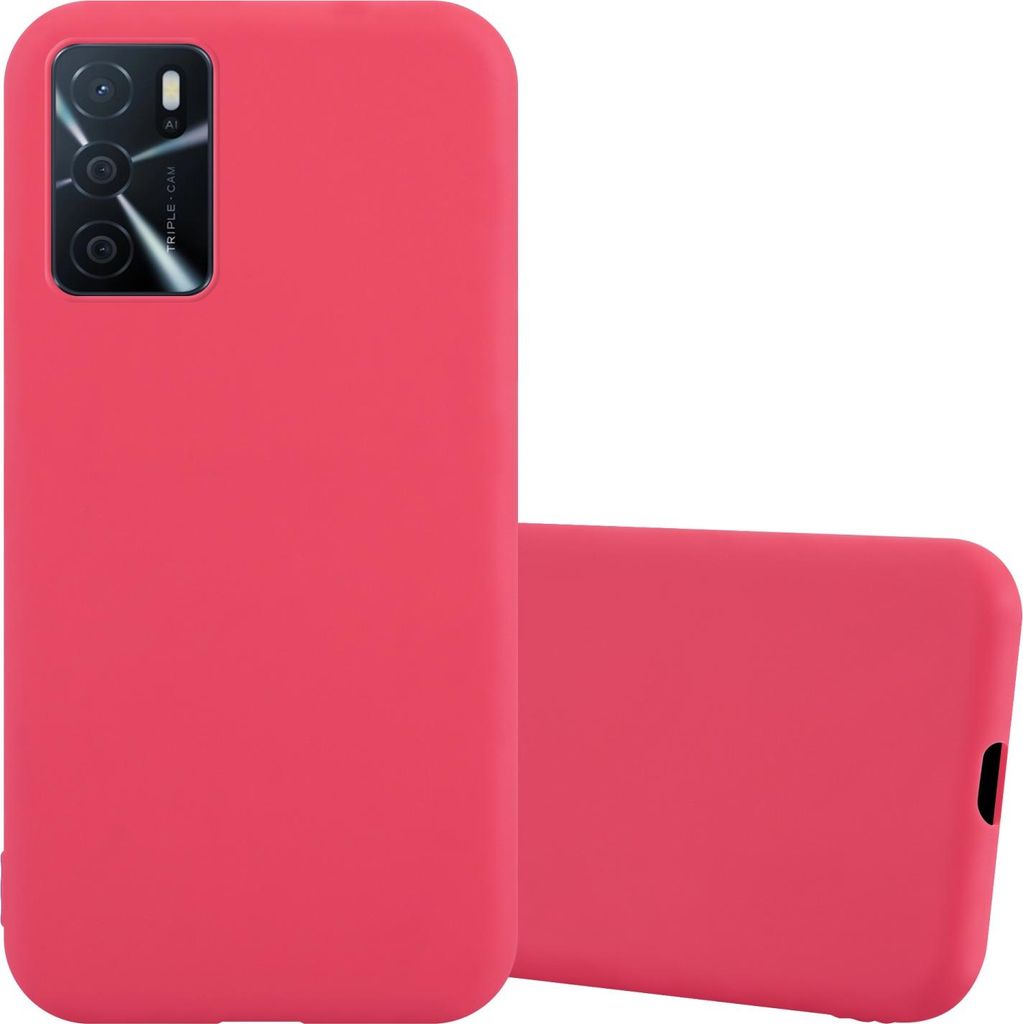 Cadorabo Hülle für Oppo A16s / A54s Schutzhülle in Rot Handyhülle TPU Silikon Etui Case Cover