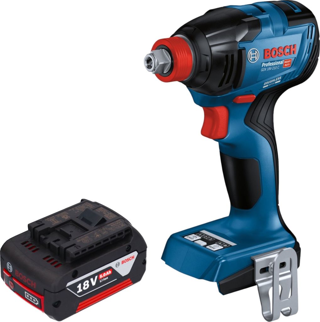 Bosch GDX 18V-210 C Professional Akku Drehschlagschrauber 18 V 210 Nm Brushless + 1x Akku 5,0 Ah - ohne Ladegerät