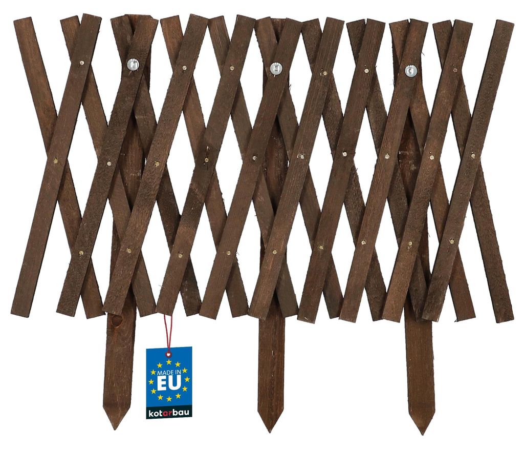 KOTARBAU® Ausziehbarer Gartenzaun aus Holz 127 x 40 cm Produktbild 
