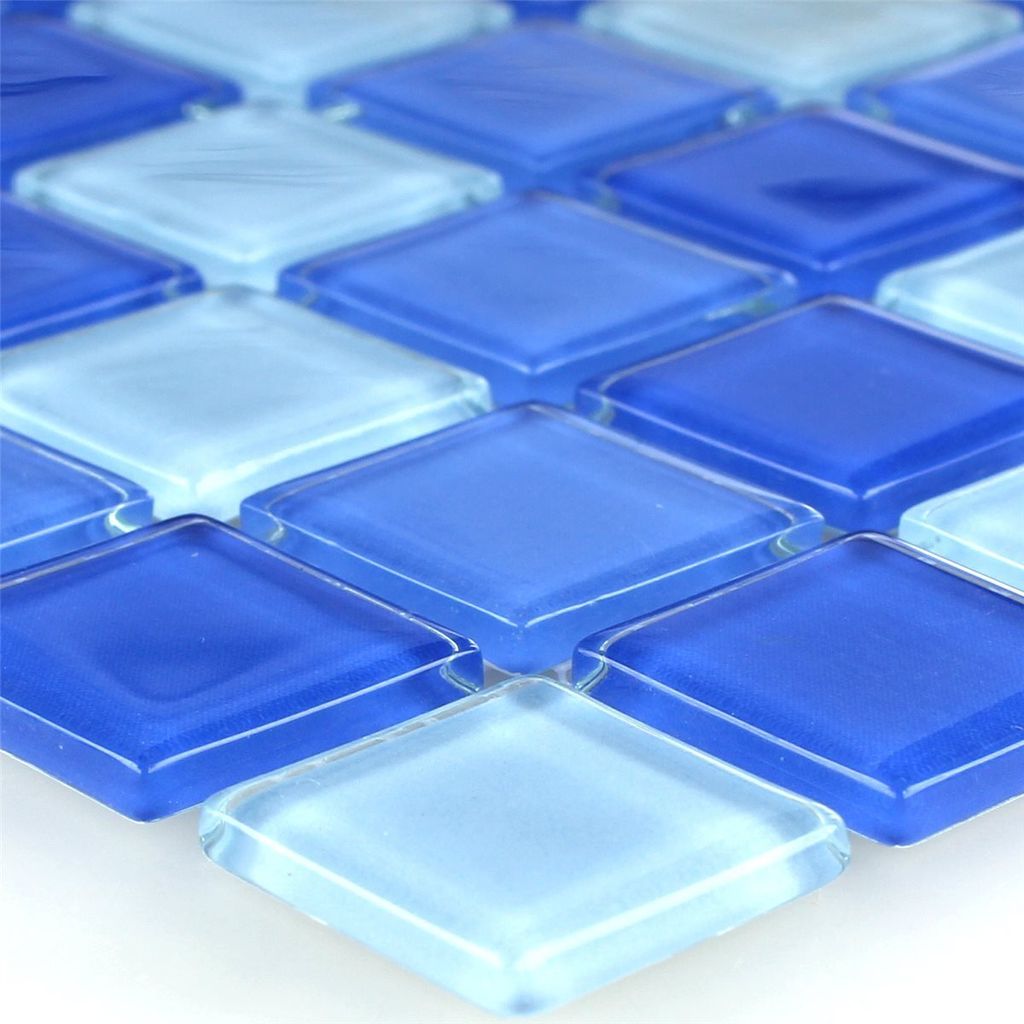 Mosaikfliesen Glas Hellblau 25x25x4mm
