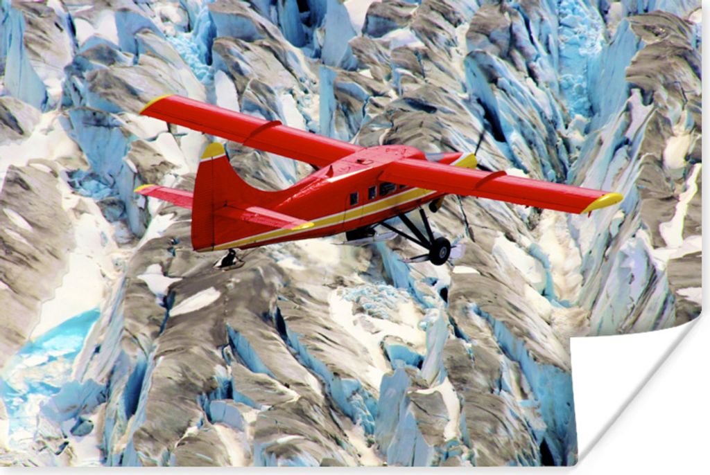 MuchoWow Poster Flugzeuge - Fliegen - Gletscher 180x120 cm - Fotoplakat
