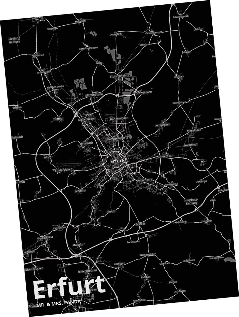 Mr. & Mrs. Panda Postkarte Erfurt - Geschenk, einzelkarte, Postkarten, Stadt, Ansichtskarte, Dorf Karte Landkarte Map Stadtplan, Grußkarte, Fotokarte