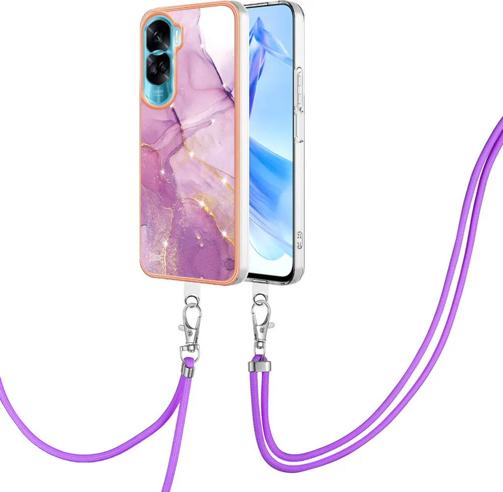Custodia Dolce Rosa Honor 90 Lite 5G - Protezione Morbida con Laccio