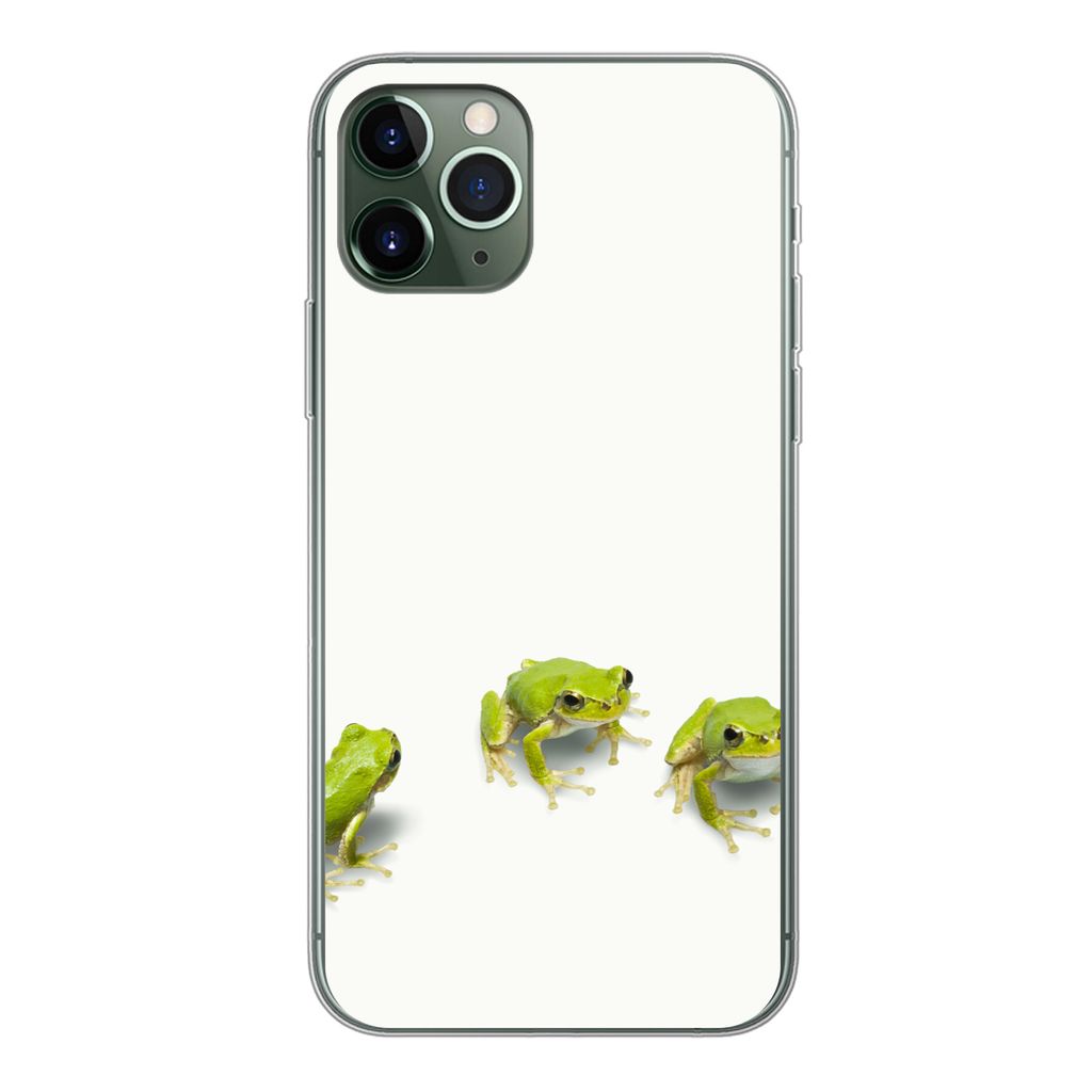 MuchoWow Handyhülle Schutzhülle Hülle für iPhone 11 Pro Frosch - Tiere - Grün Silikon Softcase Handy Hülle - Handy