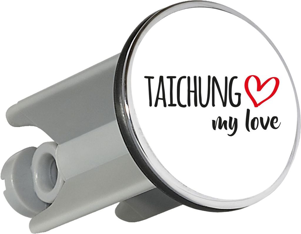 Huuraa Waschbeckenstöpsel Taichung my love 4cm höhenverstellbar Abflussstopfen Geschenkidee