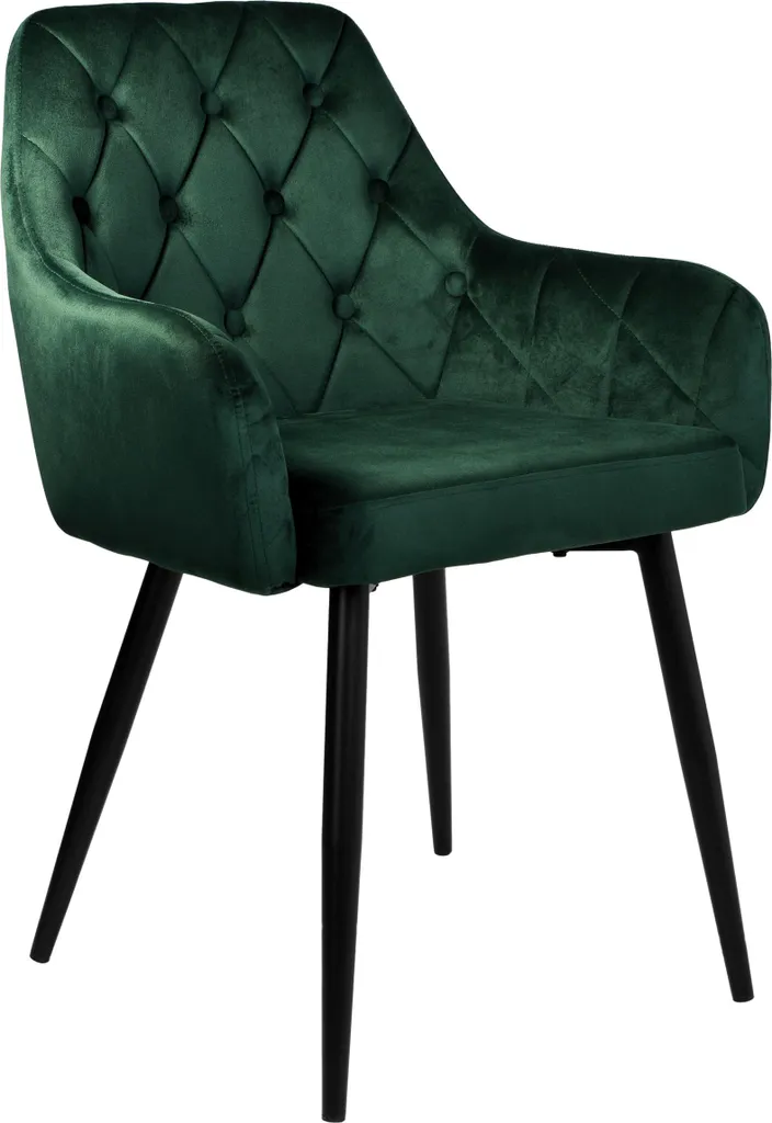 Chaise verte ATLANTA VELVET idéale pour bureau ou salon scandinave