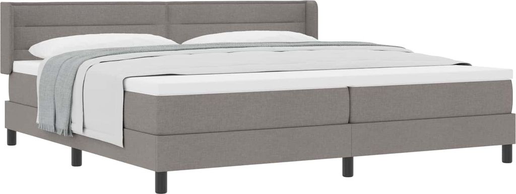 Boxspringbett mit Matratze Taupe 200 x 200 cm Stoff