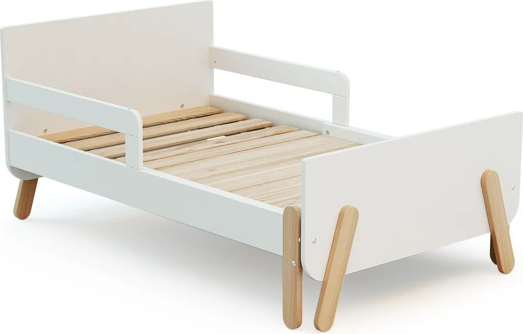 Lit évolutif enfant blanc PIRATE transformable 3 longueurs en bois 80cm