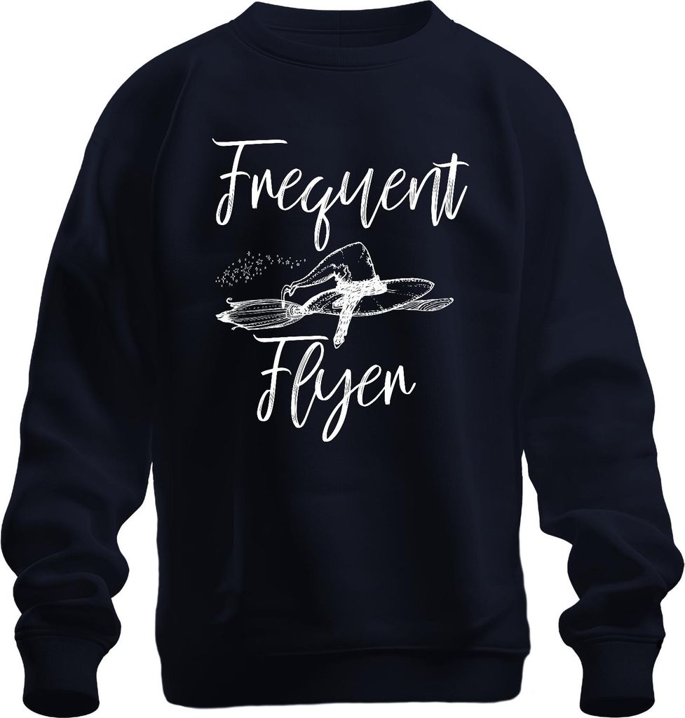 Frequent Flygen Hexe Hexenhut Hexenbesen Sternenstaub Magisch Uni Sweatshirt Pullover, Navy, XL