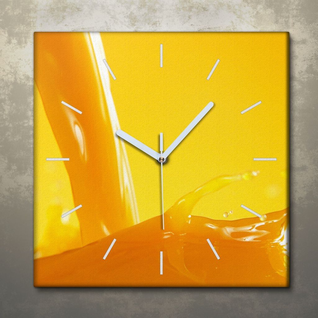 Wohnzimmer Leinwand Uhr Geräuschlos Küche 30x30 Farbige, Früchte, Motive, weiße Zeiger