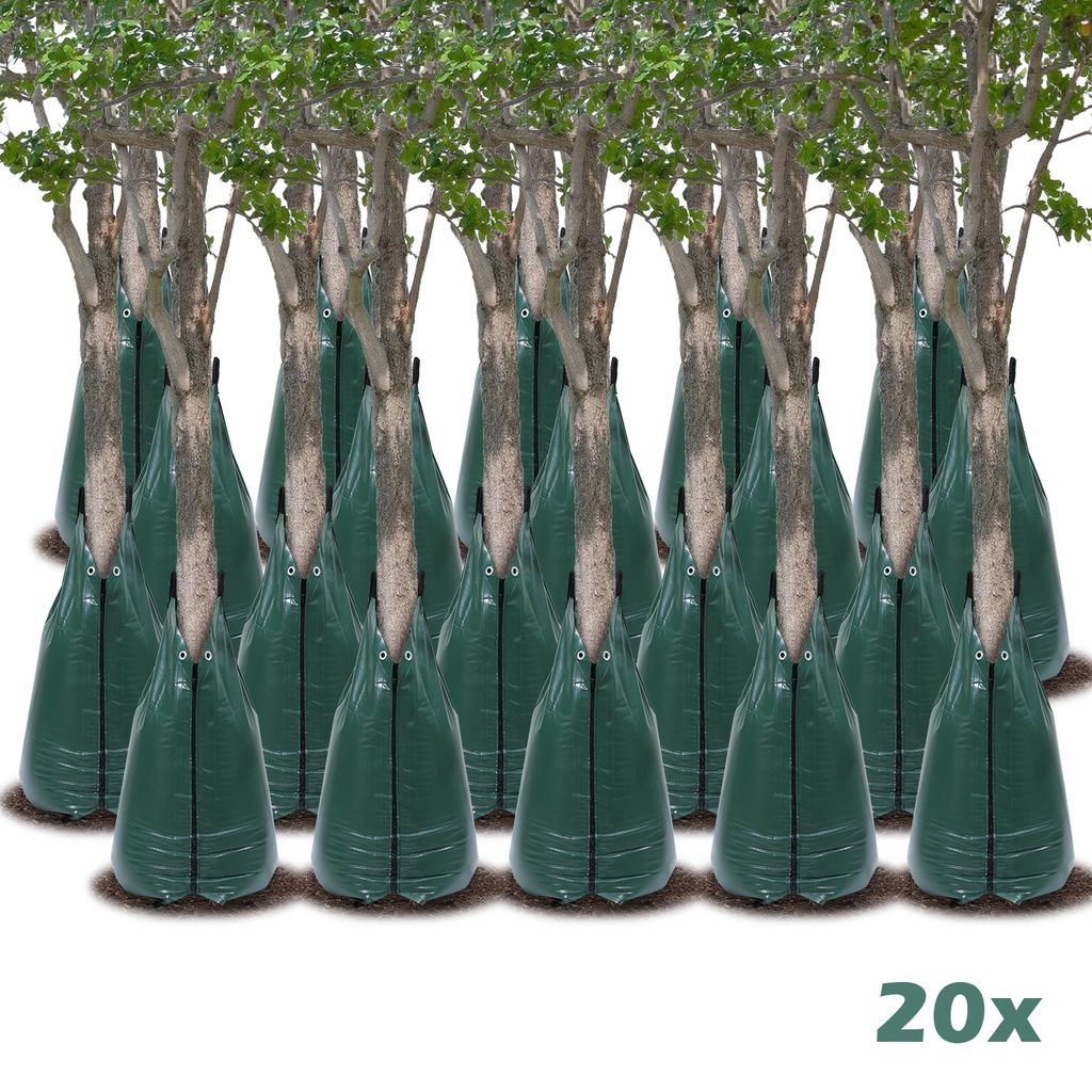 TolleTour Bewässerungsbeutel 20x Säcke für Baumbewässerung 75 Liter Baumsäcke Bewässerung Grün Baumbewässerung Baum
