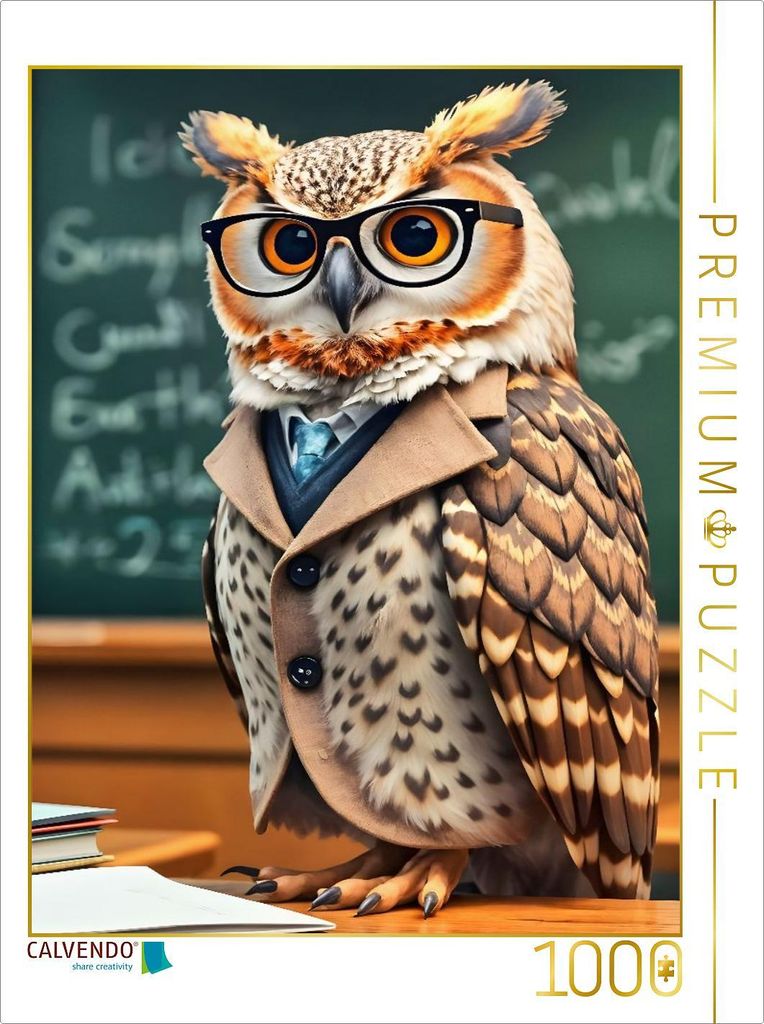 CALVENDO Puzzle Klug wie Eule | 1000 Teile Lege-Größe 64x48cm Foto-Puzzle für glückliche Stunden