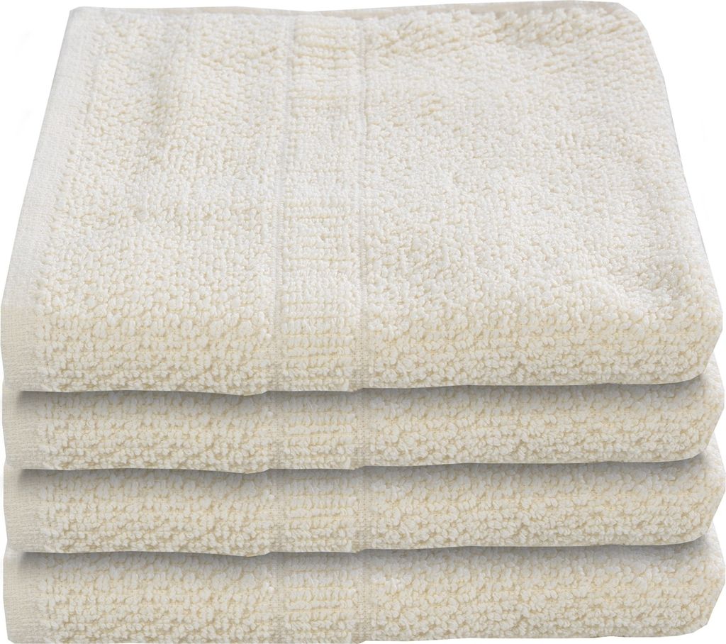 Handtücher - Beige - 50 x 90 cm - Baumwolle - Popcorn Design - 4er Set