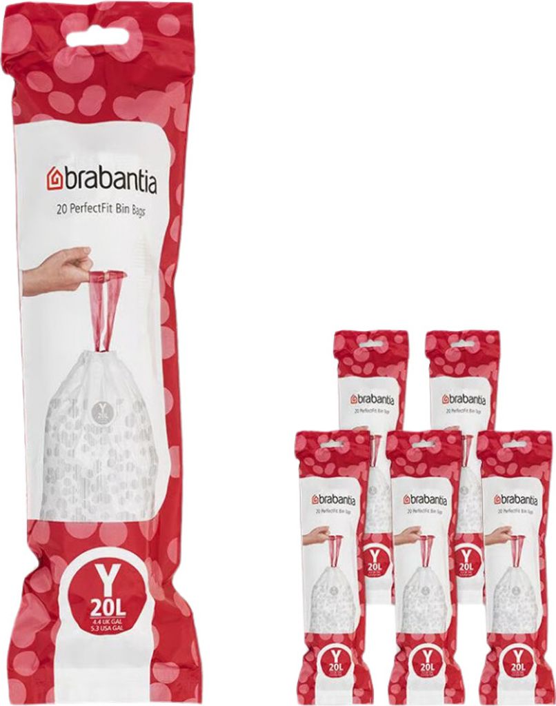 BRABANTIA 6 Rollen mit 20 PerfectFit Code Y Müllsäcken 20L Produktbild 1