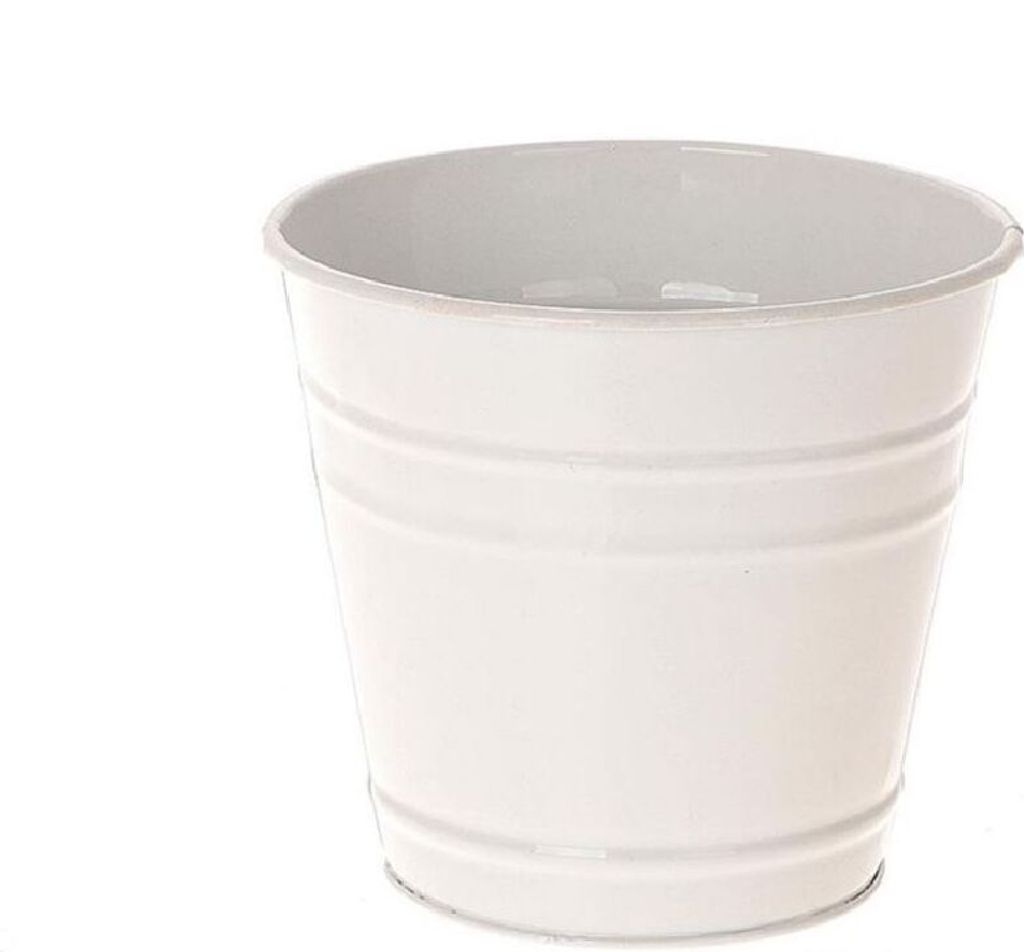 Metalltöpfe 6er-Set I Ø 13 x H 12 cm I weiss I Übertopf Produktbild 