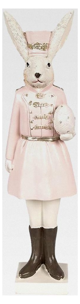 Figur Hase 23 cm Beige Rosa Polyresin Osterdekoration