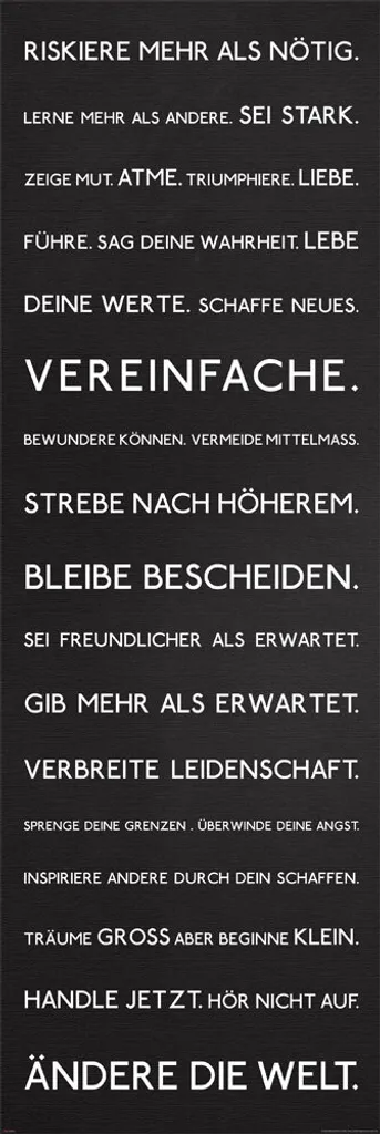 Poster Riskiere mehr format porte avec baguettes de suspension noir