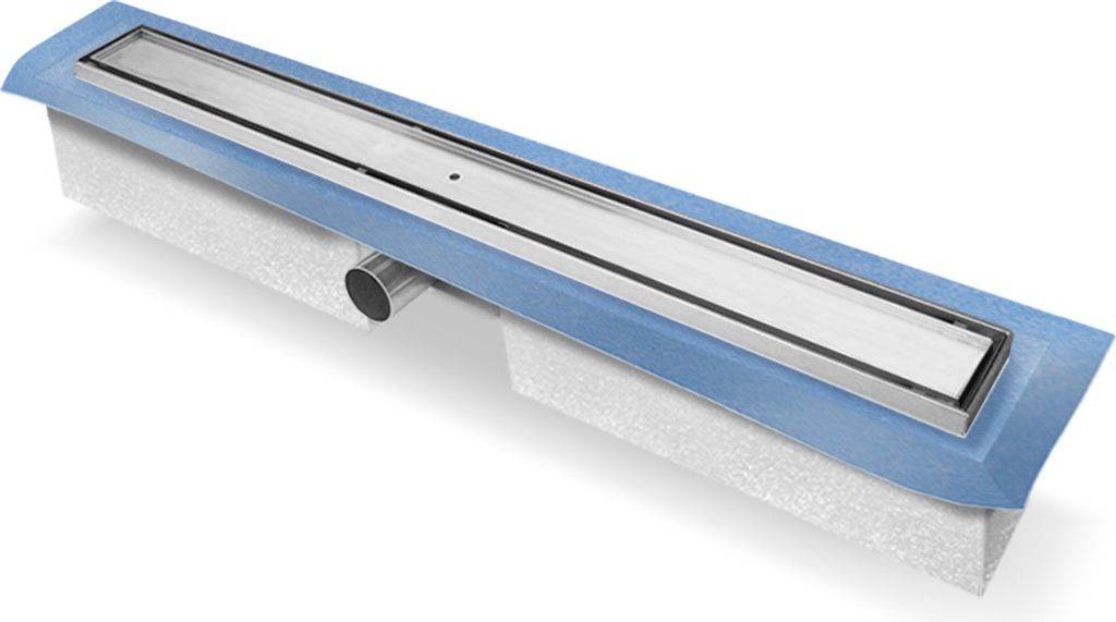 Edelstahl Premium Duschrinne SlimLine - 100 cm Komplettset nur 5,3 cm Gesamthöhe