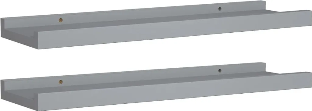Binari per quadri 2 pz. MDF grigio 40x9x3 cm