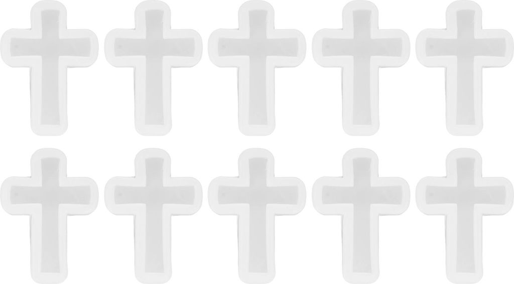 10 Stück Kreuz-Harzform, Spiegeleffekt, elastisch, umweltfreundlich, leicht entformbare Silikonkerze für Heimwerker