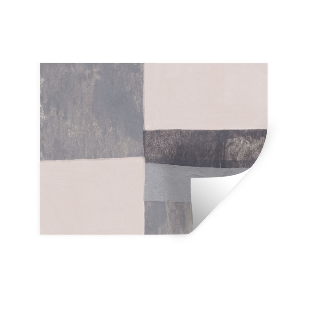 MuchoWow Wandtattoo Wandsticker Wandaufkleber Geometrie - Formen - Grau - Würfel 160x120 cm Selbstklebend und Repositionierbar - Selbstklebend -...