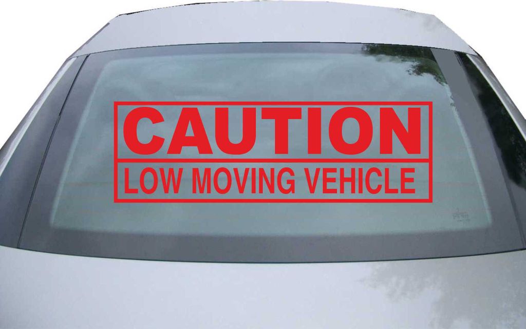 Indigos UG - Aufkleber Heckscheibe & Motorklappe DE6985 - rot - 600x190 mm - Caution! Low Moving Vehicle - Auto Scheiben Fenster Heckklappe Tuning ...