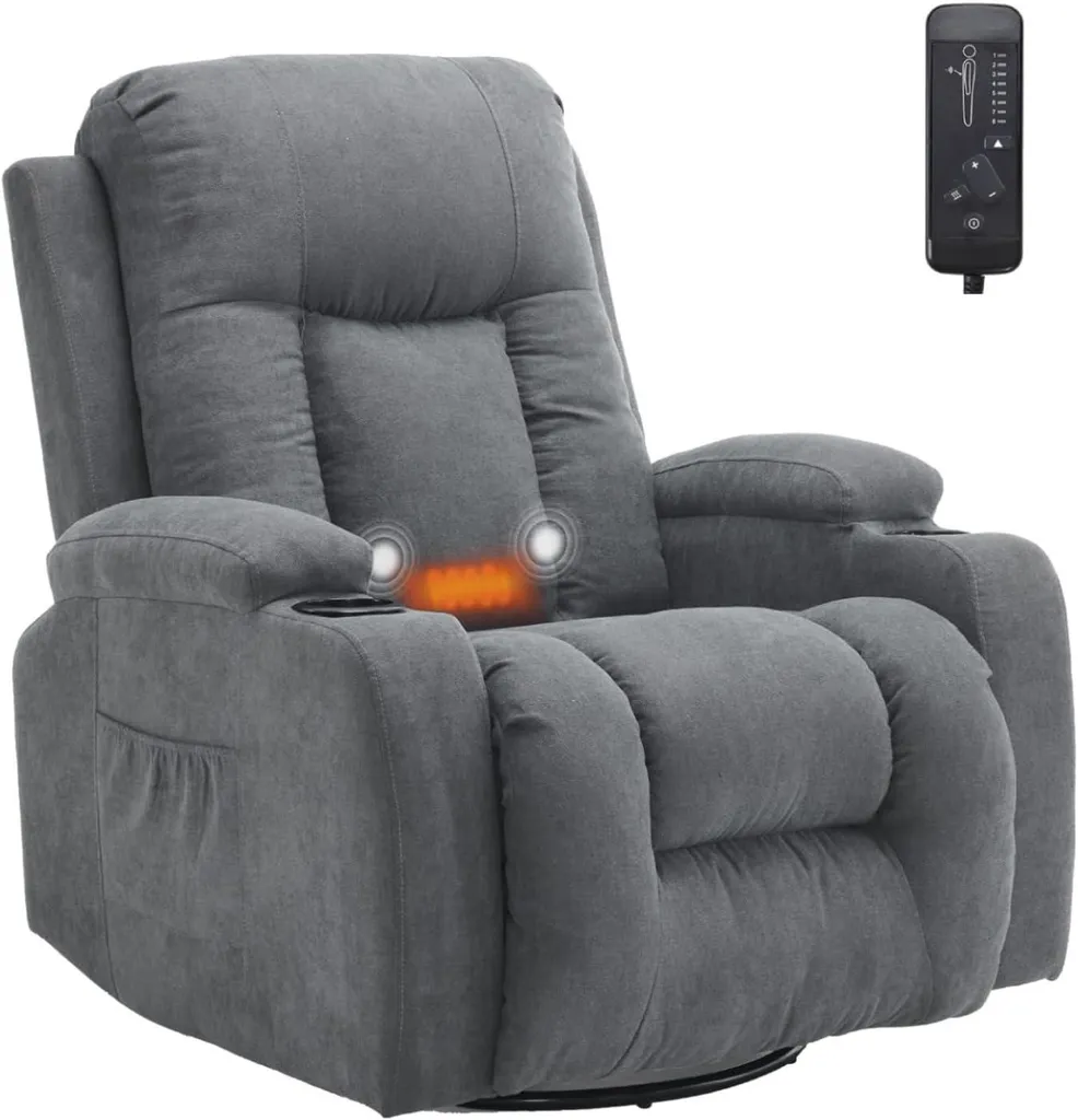 Fauteuil de massage chauffant pour salon, détente TV position allongée