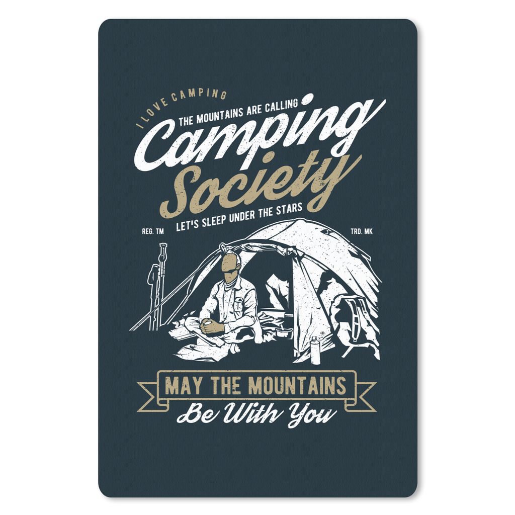 MuchoWow Mauspad Mousepad Camping - Zelt - Sprichwörter - Vintage 40x60 cm - Mousepads - Maus Mat - Pad - Mausunterlage - Schreibtisch Accesoire