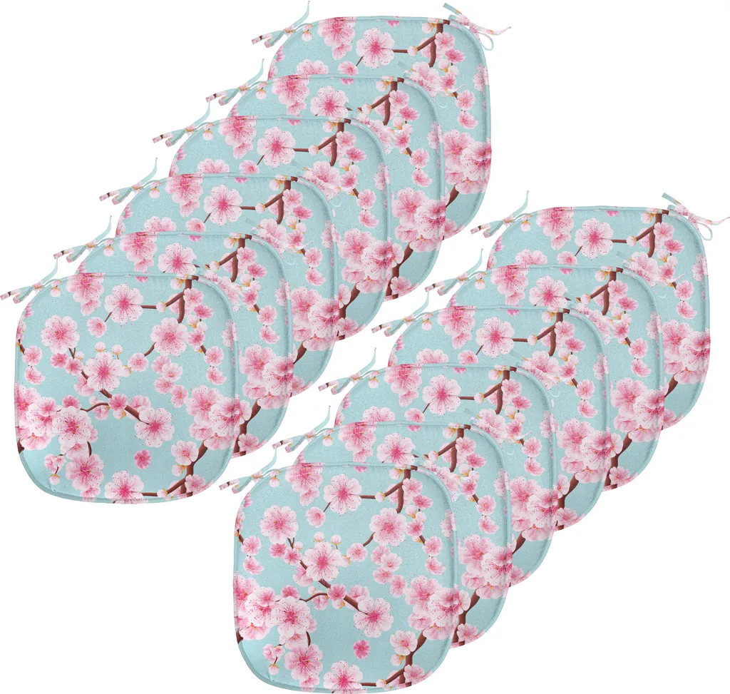 Coussins de chaise Fleurs de Cerisier ABAKUHAUS Lot de 12 Imperméables