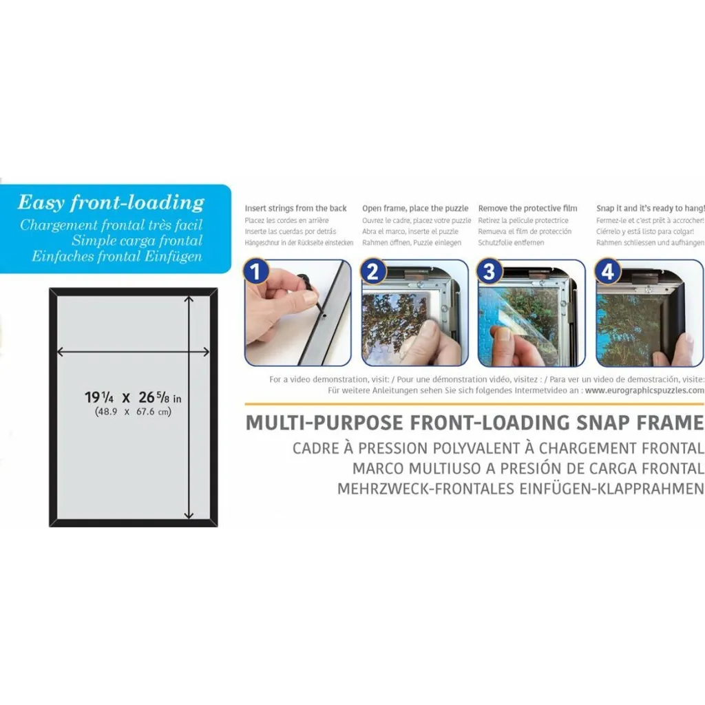 Cadre pour Puzzle 1000 Pièces Argenté en Aluminium Snap Frame 49x68 - 2