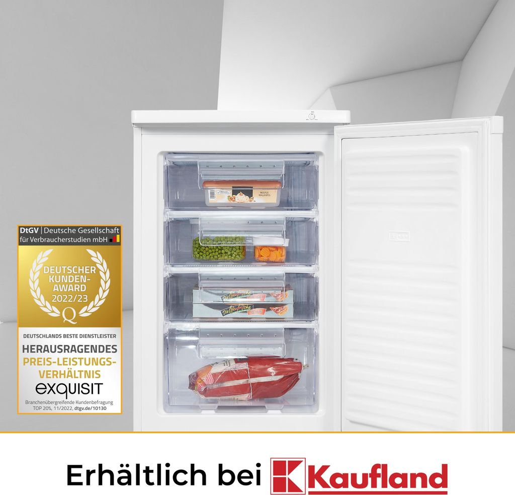 Exquisit Gefrierschrank GS80-040E weiss | Standgerät | 91 l Produktbild 7