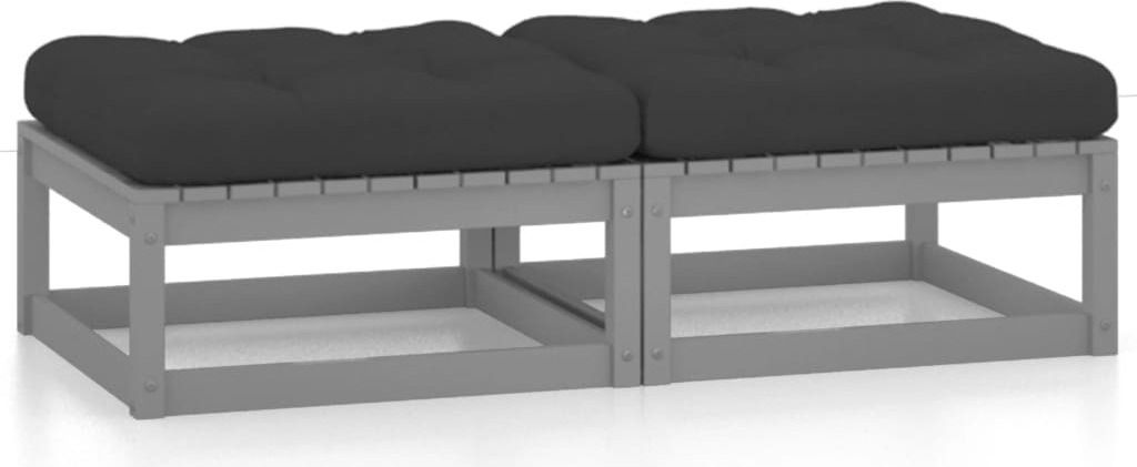 Gartenhocker mit Kissen 2 Stk. Massivholz Kiefer