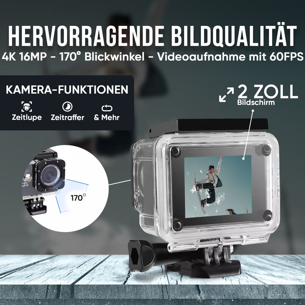 Strex Action Cam 4K 16MP - 60FPS / 30M | Kaufland.de