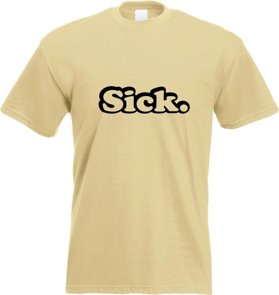 Kiwistar - T-Shirt - Khaki - Sick Motiv Bedruckt Funshirt Design Print - mit Motiv Bedruckt - Funshirt Design - Sport - Freizeit - Herren - XXL