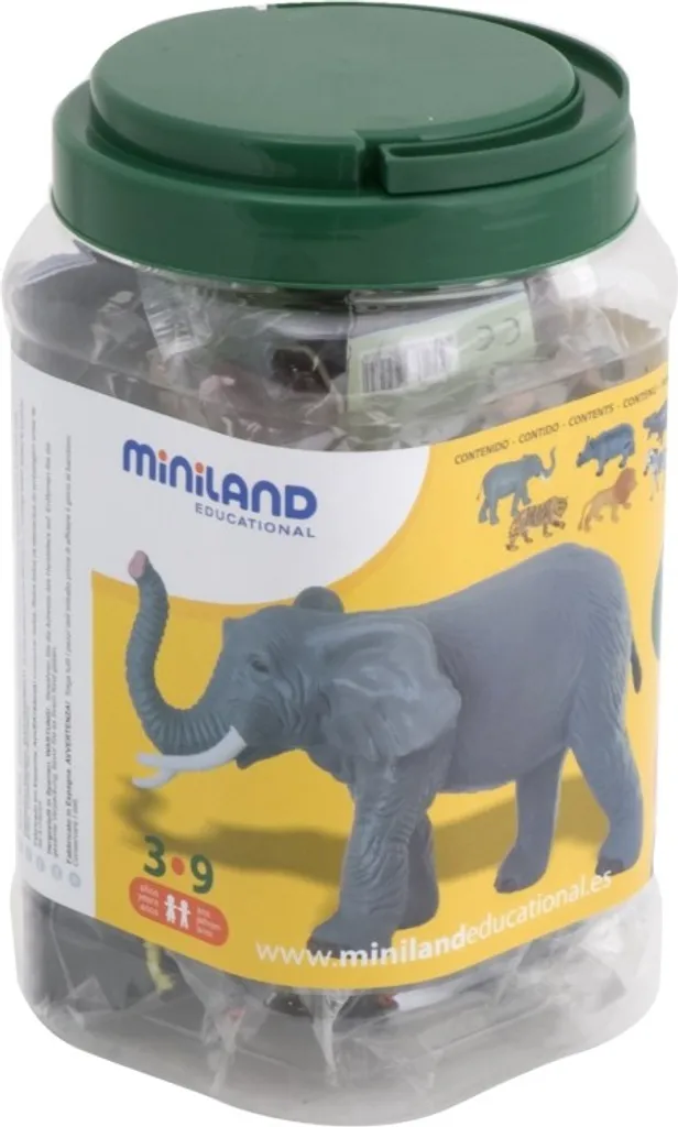 Set d'animaux sauvages avec 7 figurines Miniland pour éveil ludique