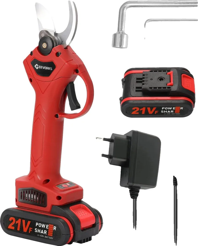 Taglierina elettronica a batteria, design ergonomico, batteria ricaricabile, rossa, EU-a