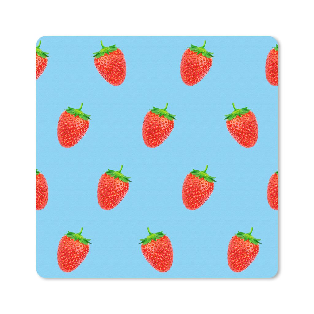 MuchoWow Mauspad Mousepad Erdbeere - Muster - Sommer 30x30 cm - Mousepads - Maus Mat - Pad - Mausunterlage - Gaming