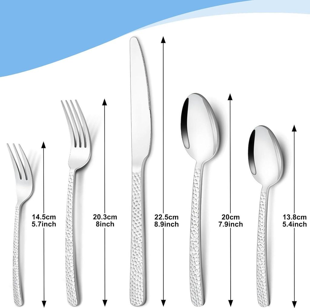 Besteck für 12 Personen, Edelstahl, hochglanzpolierte Küchenhilfssatz, Gabeln, Löffel und Messer, Bestecksets für Haus/Küche/Restaurant/Hotel,...