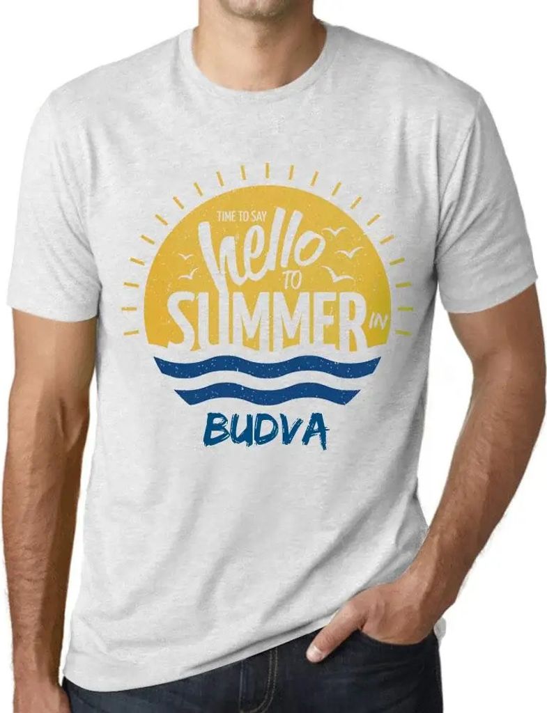 Herren Grafik T-Shirt Zeit dem Sommer in Budva Hallo zu sagen – Time To Say Hello To Summer In Budva – Öko-Verantwortlich Vintage Jahrgang Kur...