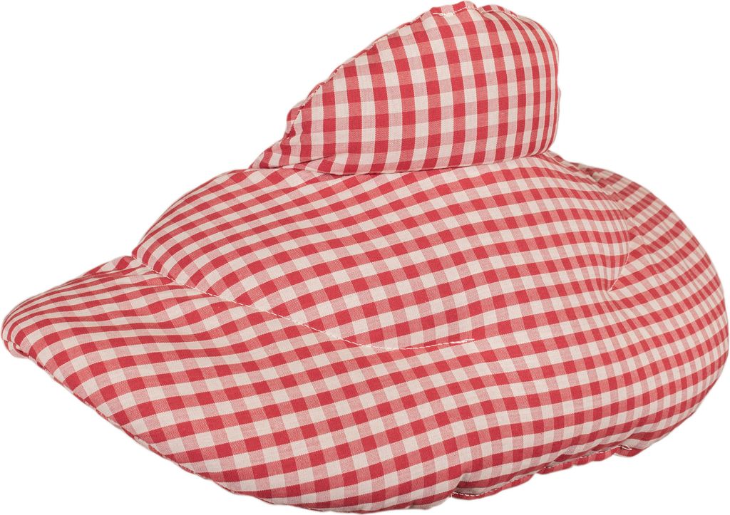 Nackenhörnchen mit Stehkragen Bio-Stoff rot-weiß. Kirschkernkissen. Nackenkissen Wärmekissen - Nacken-Heizkissen für Mikrowelle und Backofen
