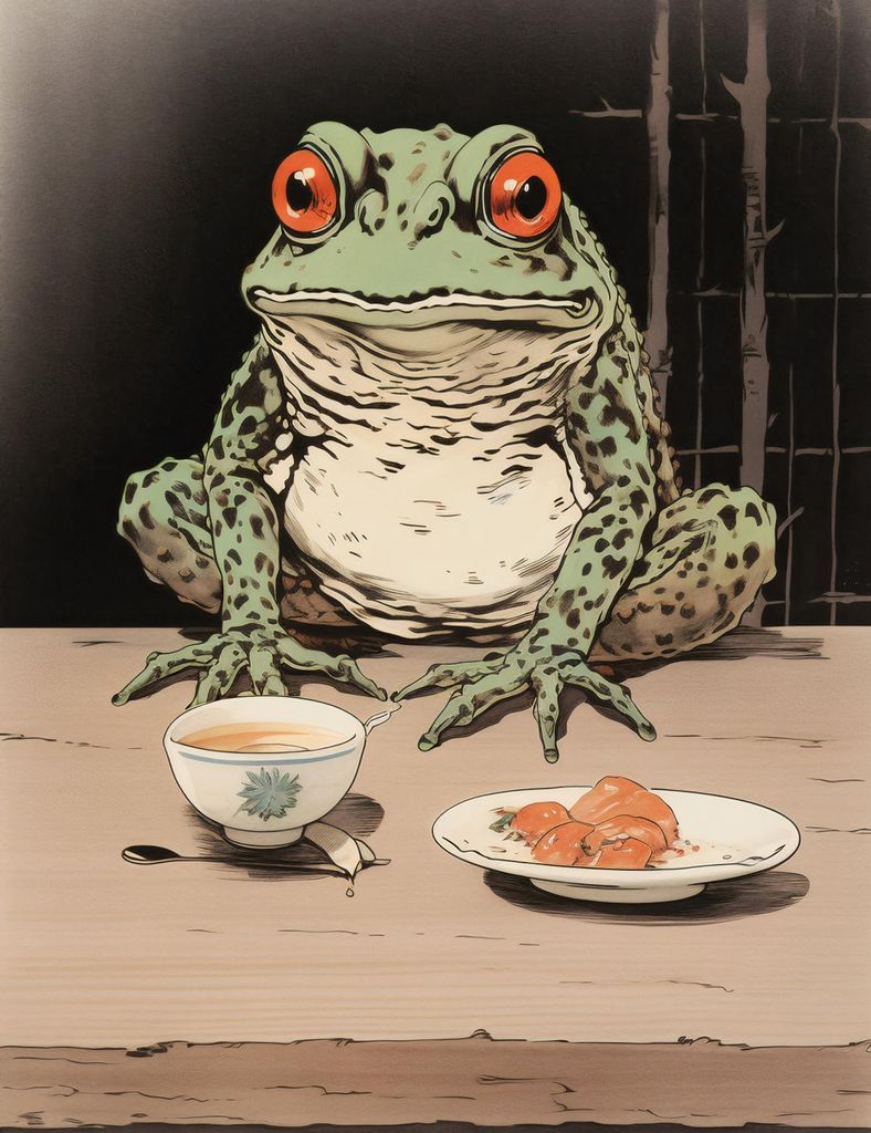 Plakat 50x65cm Abendessen im Bambuswald