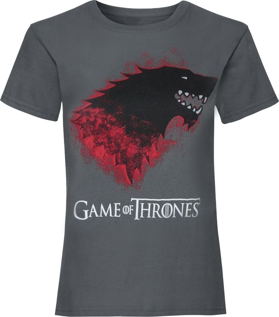 Game of Thrones - "Bloody Direwolf" T-Shirt für Damen NS5633 (M) (Anthrazit)
