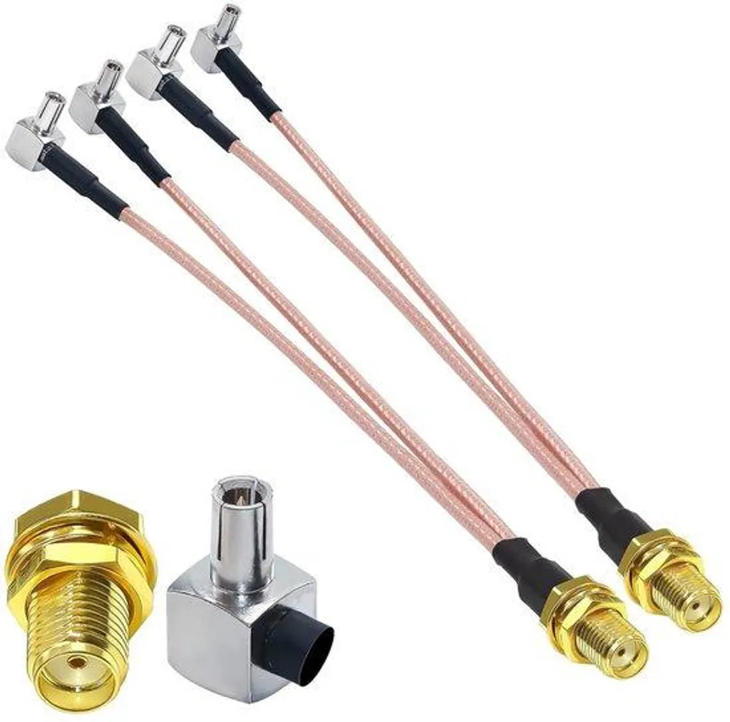 Adaptateur SMA vers double TS9 angle droit pour routeur 4G LTE - 2pcs