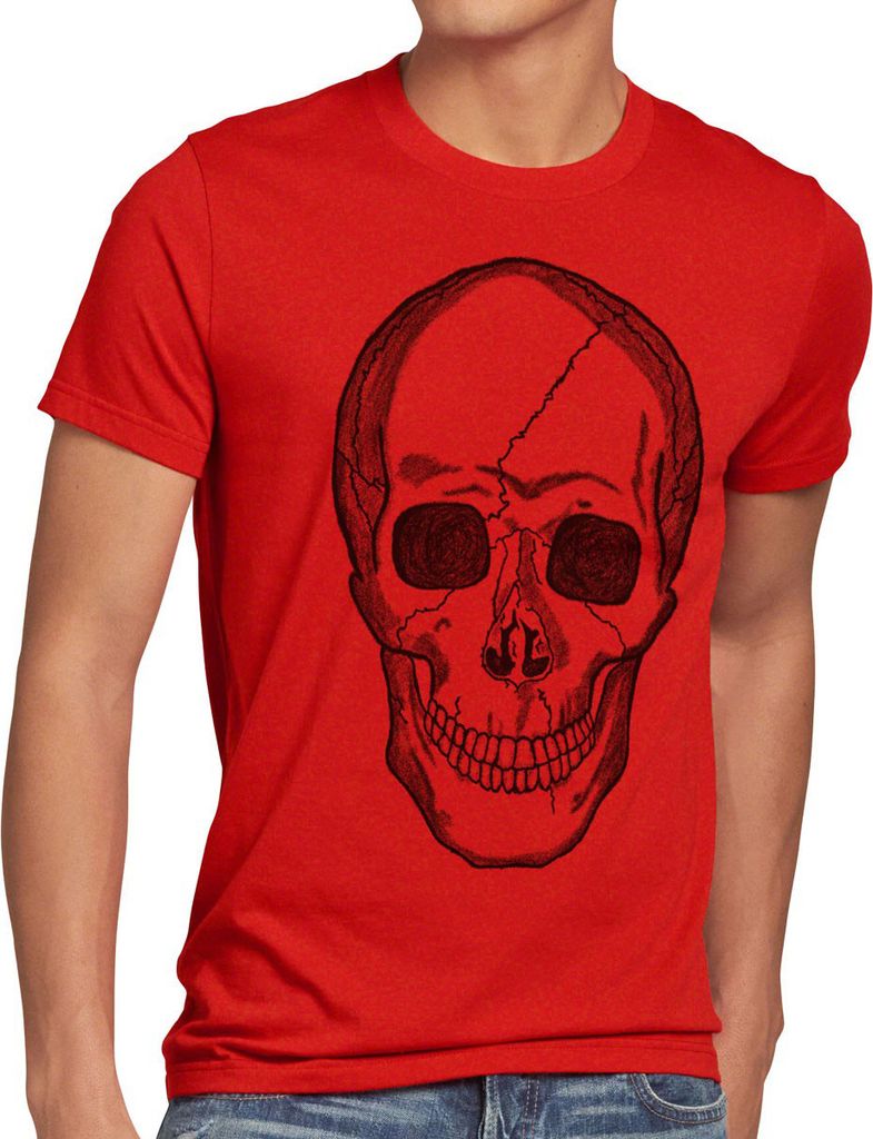 style3 Totenkopf T-Shirt Herren Biker Rocker Punk Tattoo