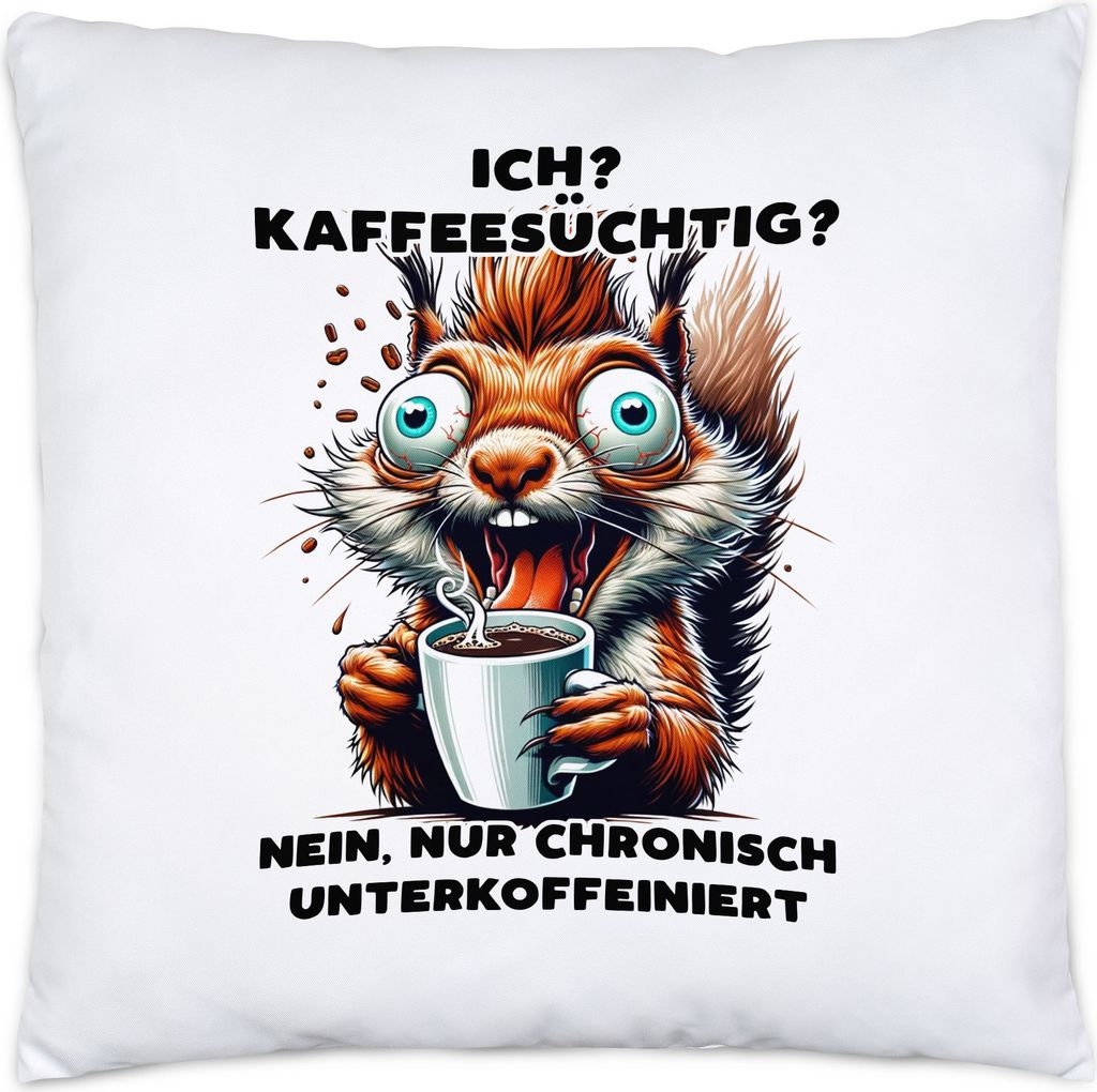 Ich Kaffeesüchtig Eichhörnchen Kissen Inkl. Füllung Büro Müde Kollegin